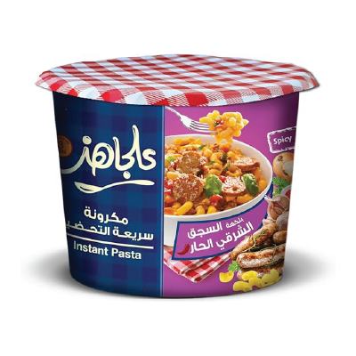 علجاهز مكرونة سريعة التحضير بنكهة السجق الشرقي الحار